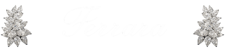 Pair of diamond earrings with Ferrara logo